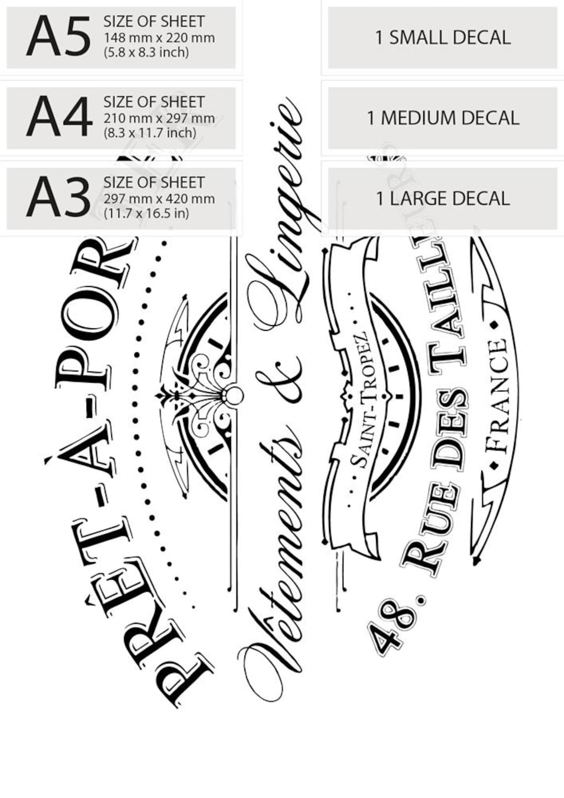 Water Slide Decal Print Transfer to Furniture Wood Paper - Etsy