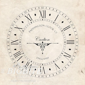 Old Clock Face Vintage Water Slide Decal  #068
