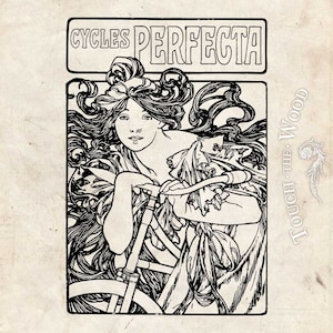 Art Nouveau Water Decal – Cycles Perfecta Poster (Furniture Print Transfer) #087