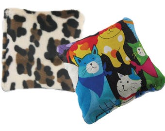 Cat Nip Pillow - 100% Pure Catnip - 3.5" - 2 Fabrics - Grampa's Garden