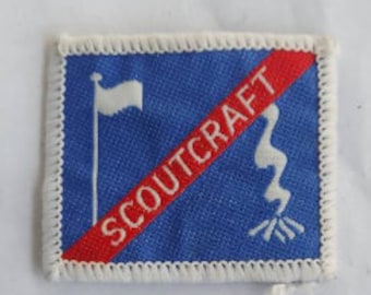Scoutcraft patch, Scoutcraft, vintage scoutcraft patch, vintage scout patch, vintage woven cloth scout patch, scout patch, scouts award