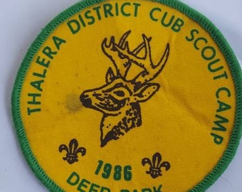 Thalera District Cub Scout Camp, Cubs patch, Scouts patch, Scouts patch, vintage Cubs patch, Thalera District Cubs Scouts, Deer Park 1986