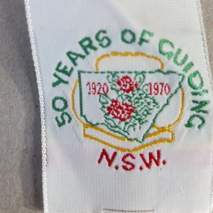 Tygmärke för vintageguider, 50 år som guidning i New South Wales 1920 till 1970 - del av en samling dödsbon från 1950 till början av 1970-talet