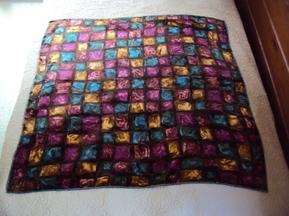 Vintage scarf with geometric pattern, beautiful s… - image 3