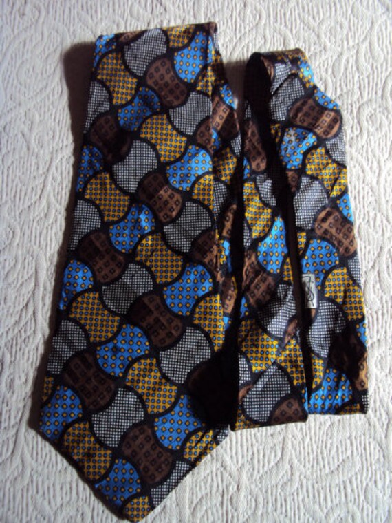 Silk geometric abstract design necktie by Yves Sa… - image 5