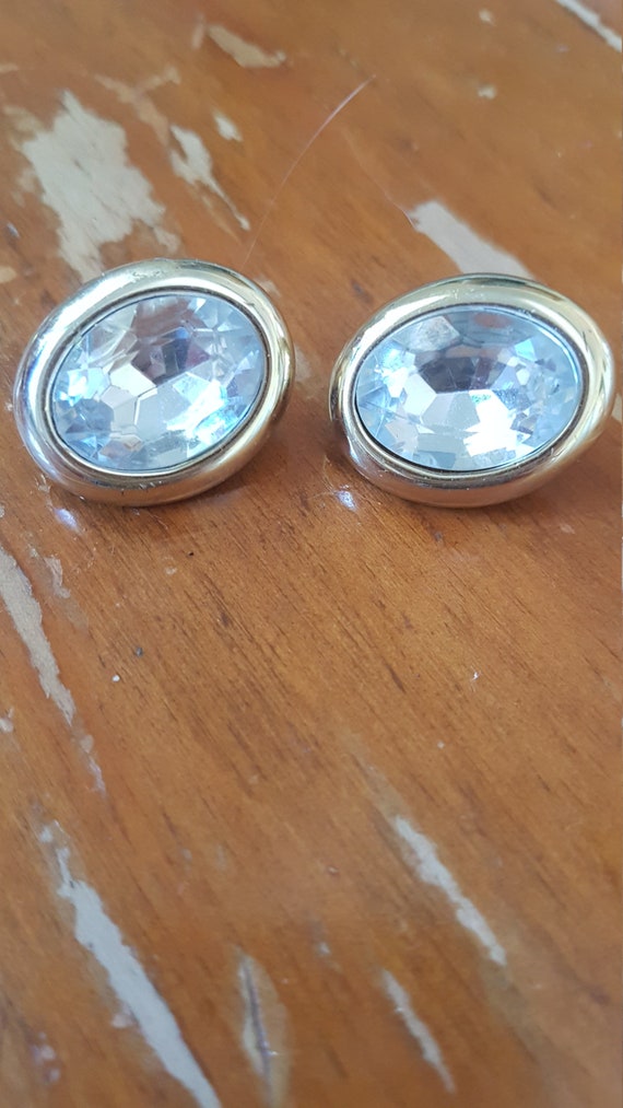 Earrings vintage sparkly shiny silver glamour abst