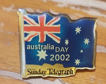 Australia Day 2002 Sunday Telegraph vintage collectible hat pin lapel enamel brooch badge