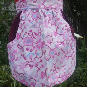 Schort mooi helft schort roze bloem katoen shabby chic design en claret voorzakken