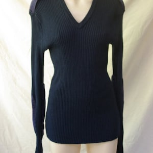 Vintage blue jumper, vintage blue woollen sweater, vintage woolen sweater, retro navy pullover, size XL