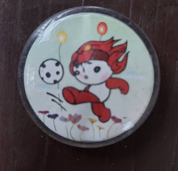 Cartoon soccer girl player vintage collectible ba… - image 1