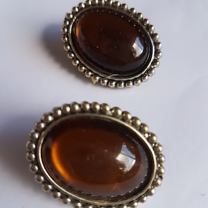 Earrings Vintage-atemberaubende Amber Erklärung glamouröser Clip auf Rücken Kostümschmuck