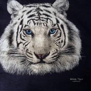 White tiger Australia dark blue cotton singlet size 6/8 chest 76cm/30&quot;
