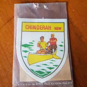 Chinderah NSW "Shoulder Flash" souvenirtyglapp vintage sömnads- och hantverksmaterial