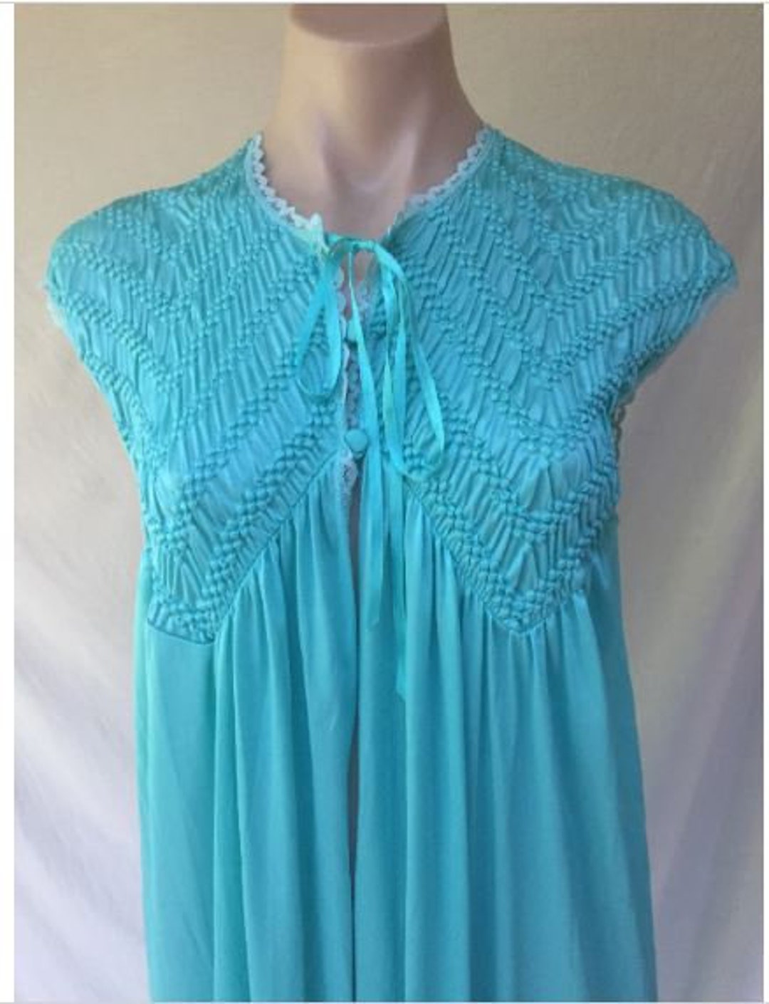 Vintage Dressing Gown Teal Green Dressing Gown by Sussan Size Etsy
