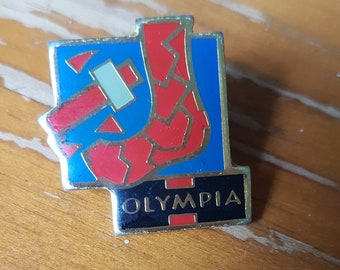 olympia vintage collectible hat pin lapel enamel goldtone brooch badge