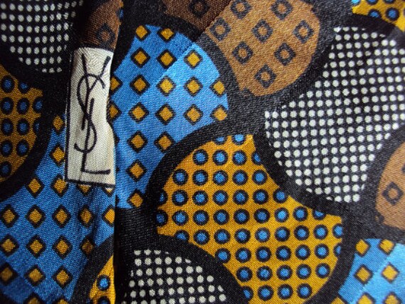 Silk geometric abstract design necktie by Yves Sa… - image 1