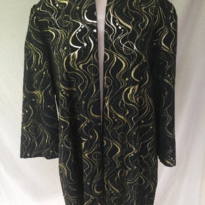 Black gold jacket, vintage gold jacket, jaki k size 14