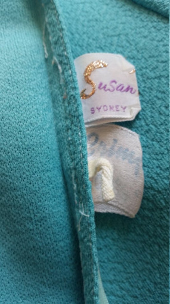 Susan Parsons Sydney retro crimp knit cerulean bl… - image 4