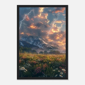 Flowers and Storms-Premium Matte Paper Wooden Framed Poster