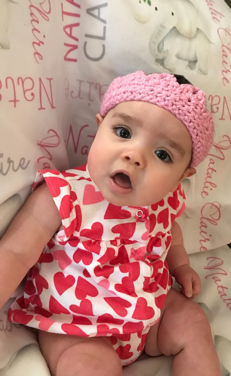 Crocheted Crown Baby Crown Photo Prop Birthday Crown With Gems Girl or