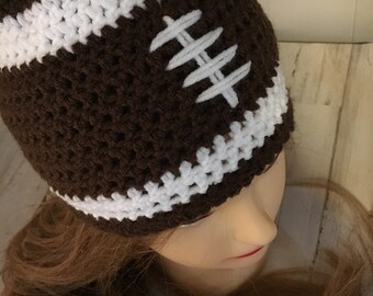 Football Hat crocheted hat Ladies Men Teen and Kids Spirit Hat