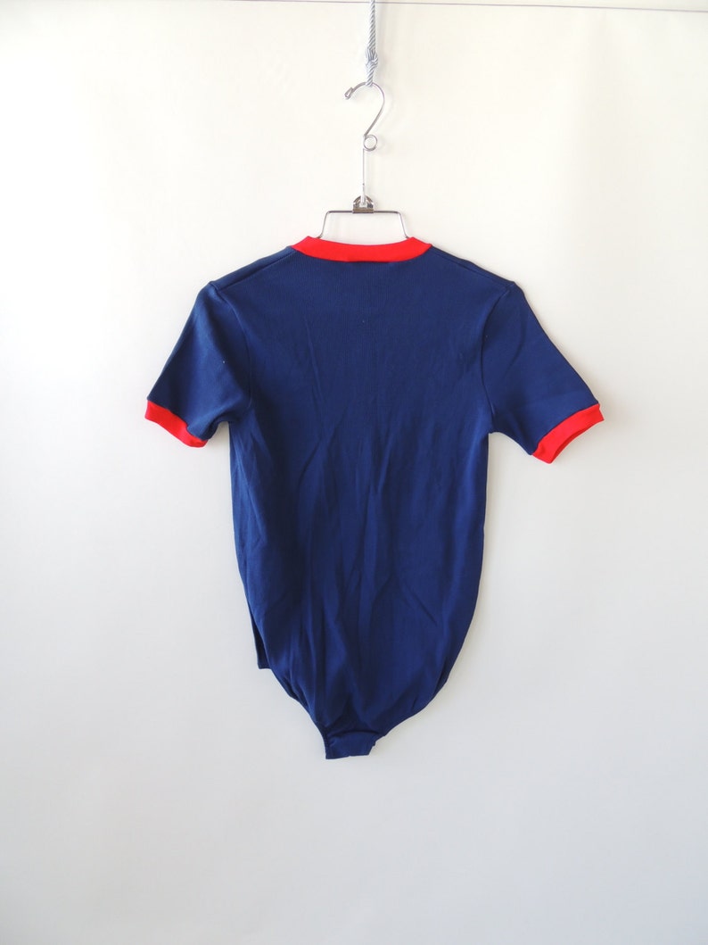 Deadstock BODYSUIT one piece snap crotch LACE UP shirt front Etsy