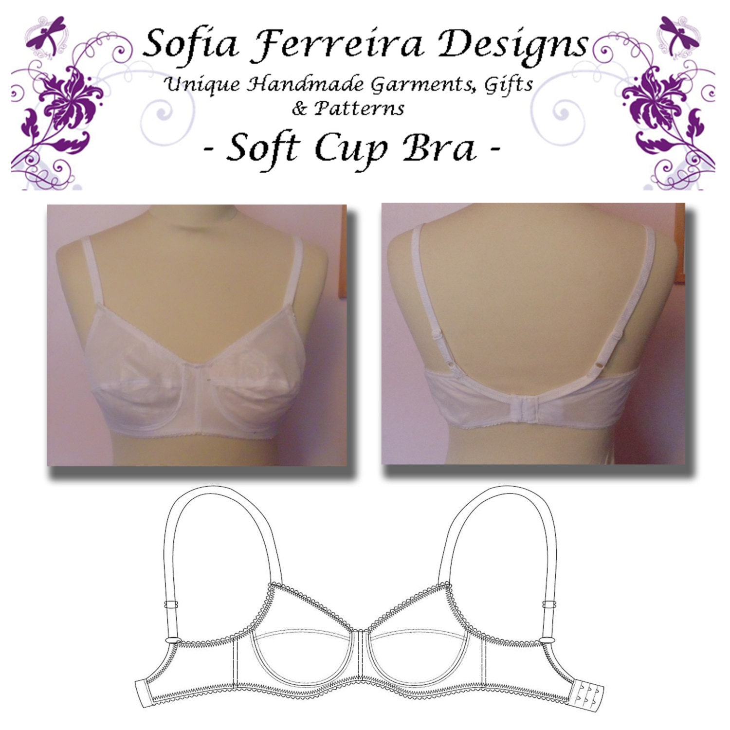 Buy Soft Cup Bra Pattern 34B Online in India 