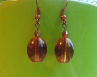 Clear Amber Lampwork Earrings - Various Designs
