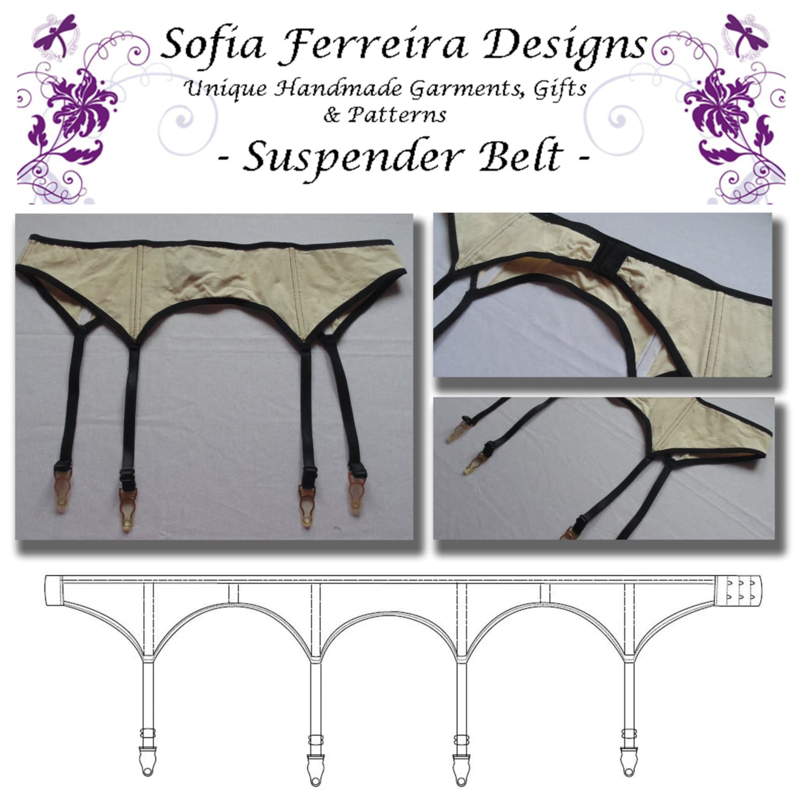 Basic Suspender Belt Pattern Etsy UK