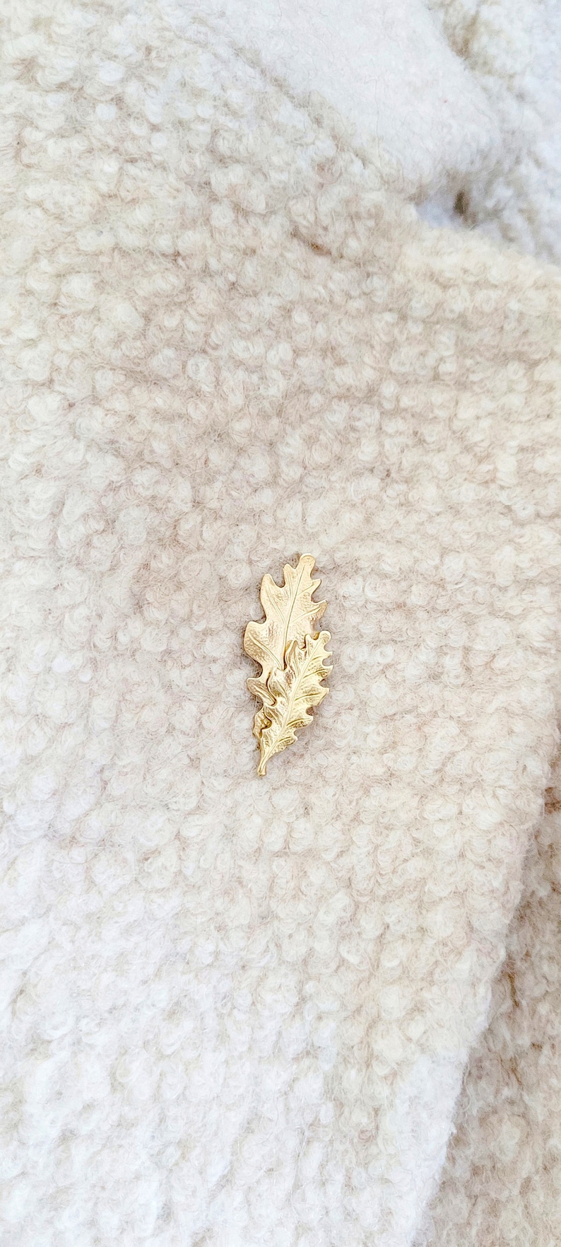 Woodland Brooch Brass Oak Leaf Brooch Groom Gift Nature Lover Gift Woodland Wedding Accessory Nature Inspired Gift for Mom image 1