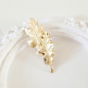 Woodland Brooch Brass Oak Leaf Brooch Groom Gift Nature Lover Gift Woodland Wedding Accessory Nature Inspired Gift for Mom image 8