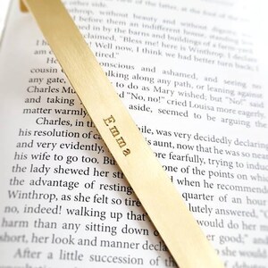 Custom name brass bookmark