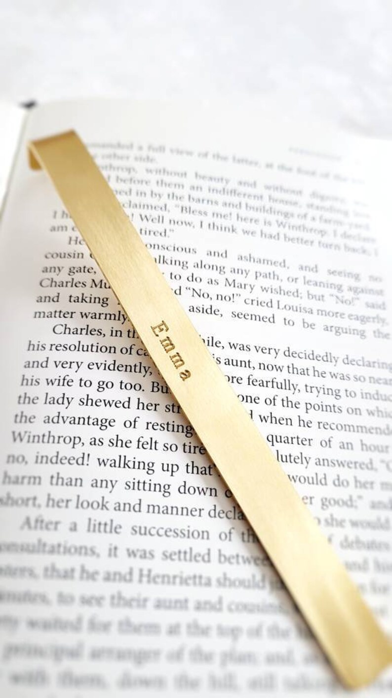 Custom name brass bookmark