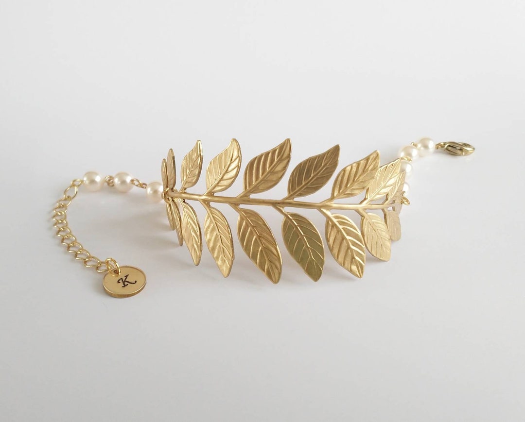 Wedding Bracelet Gold Leaf Cuff Bracelet Gold Cuff Bracelet Etsy