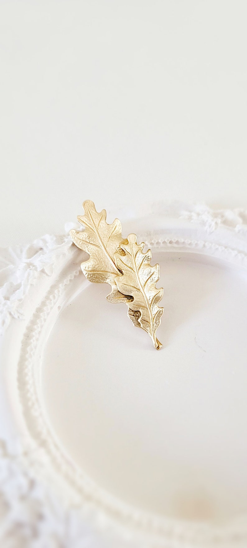 Woodland Brooch Brass Oak Leaf Brooch Groom Gift Nature Lover Gift Woodland Wedding Accessory Nature Inspired Gift for Mom image 6