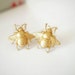 Bee stud earrings, gold bee earrings, gold stud earrings, raw brass earrings, bee earrings, bumble bee earrings, cute earrings, gift for her 