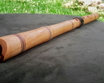 Flûte traversière portable 1.8 Shakuhachi * D * Fabriquée à la main en bois de cerisier, « Sakura Shakuhachi »
