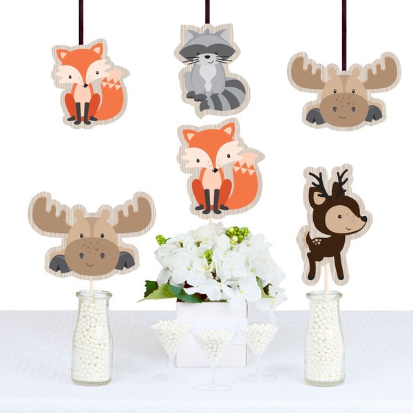 Woodland Decorations - DIY Animal Shaped Decorations - Woodland Creatures Baby Shower or Birthday Essentials - Woodland Animals - 20 Ct.