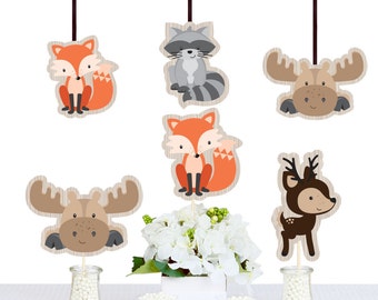 Woodland Decorations - DIY Animal Shaped Decorations - Woodland Creatures Baby Shower or Birthday Essentials - Woodland Animals - 20 Ct.