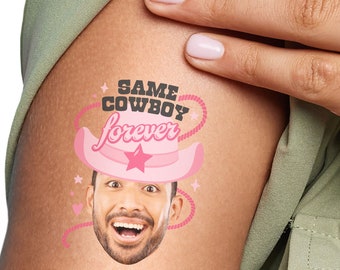 Custom Photo Last Rodeo - Pink Cowgirl Bachelorette Party Favors - Fun Face Temporary Tattoos - Set of 12