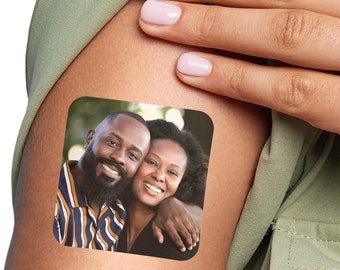 Personalized Photo Temporary Tattoos - Party Favors - Custom Picture Temporary Tattoos - Set of 12