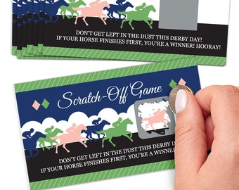 Kentucky Horse Derby - Scratch Off Game Cards - Horse Race Party Scratch Off Games - Horse Racing Event Game Ideas - 22 Count