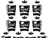 Black and White Grad - Best is Yet to Come - Table Decorations - Black & White Graduation Party Fold and Flare Centerpieces - 10 Count Il_170x135