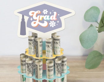 Grad Groovy - Cadeau DIY pour porte-monnaie pour fête de remise des diplômes hippie - Cash Cake