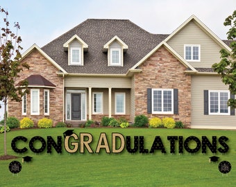 Tassel Worth The Hassle - Gold - Yard Sign Outdoor Lawn Decorations - Graduation Party Yard Signs - ConGRADulations