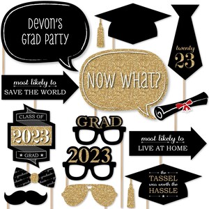 Tassel Worth the Hassle  Gold Photo Booth Props Kit  image 1
