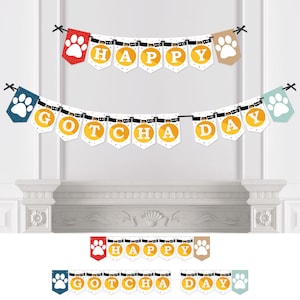 Happy Gotcha Day - Dog and Cat Pet Adoption Party Bunting Banner - Party Decorations - Happy Gotcha Day
