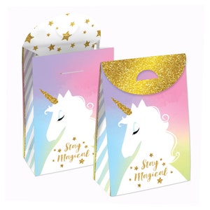 Sherr 30 Pcs Unicorn Party Favor Bags with Tissue Paper for Unicorn Party  Supplies, Unicorn Gift Bag Unicorn Party Goody Treat Candy Bags for Unisex