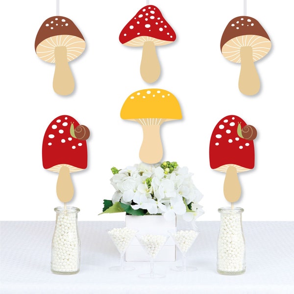 Wild Mushrooms - Mushroom Decorations DIY Red Toadstool Party Essentials - Set of 20