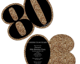 80th birthday invitations etsy